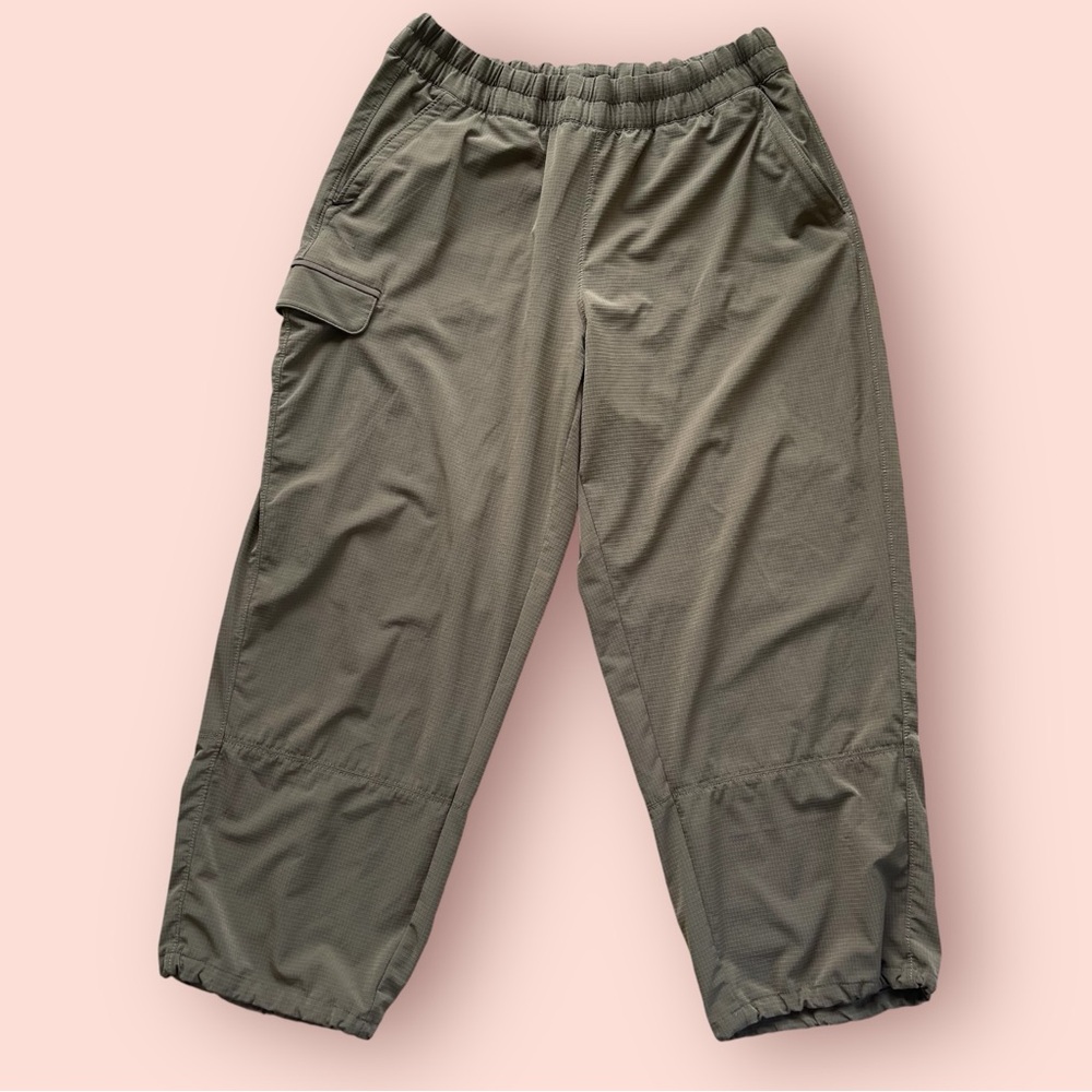 Athleta Khaki Textured Pants‎